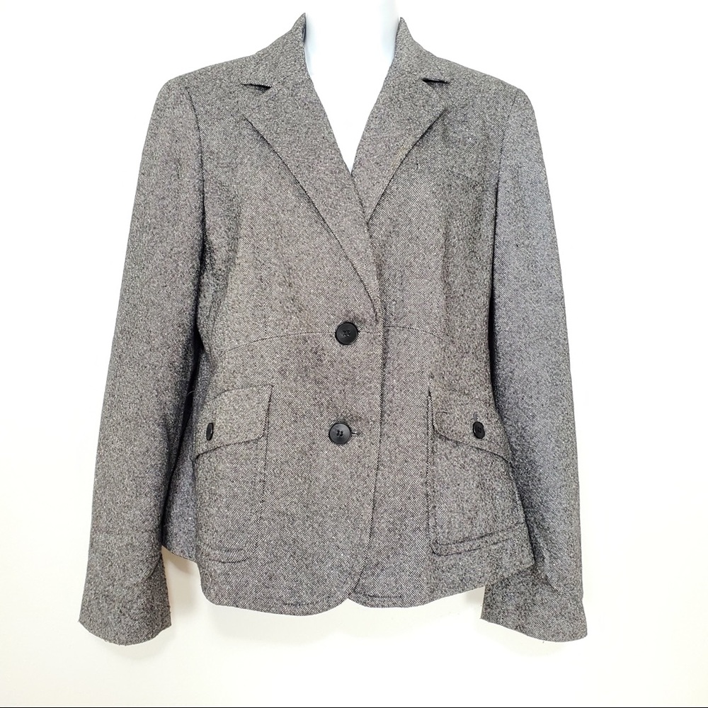 Talbots gray double button front blazer jacket